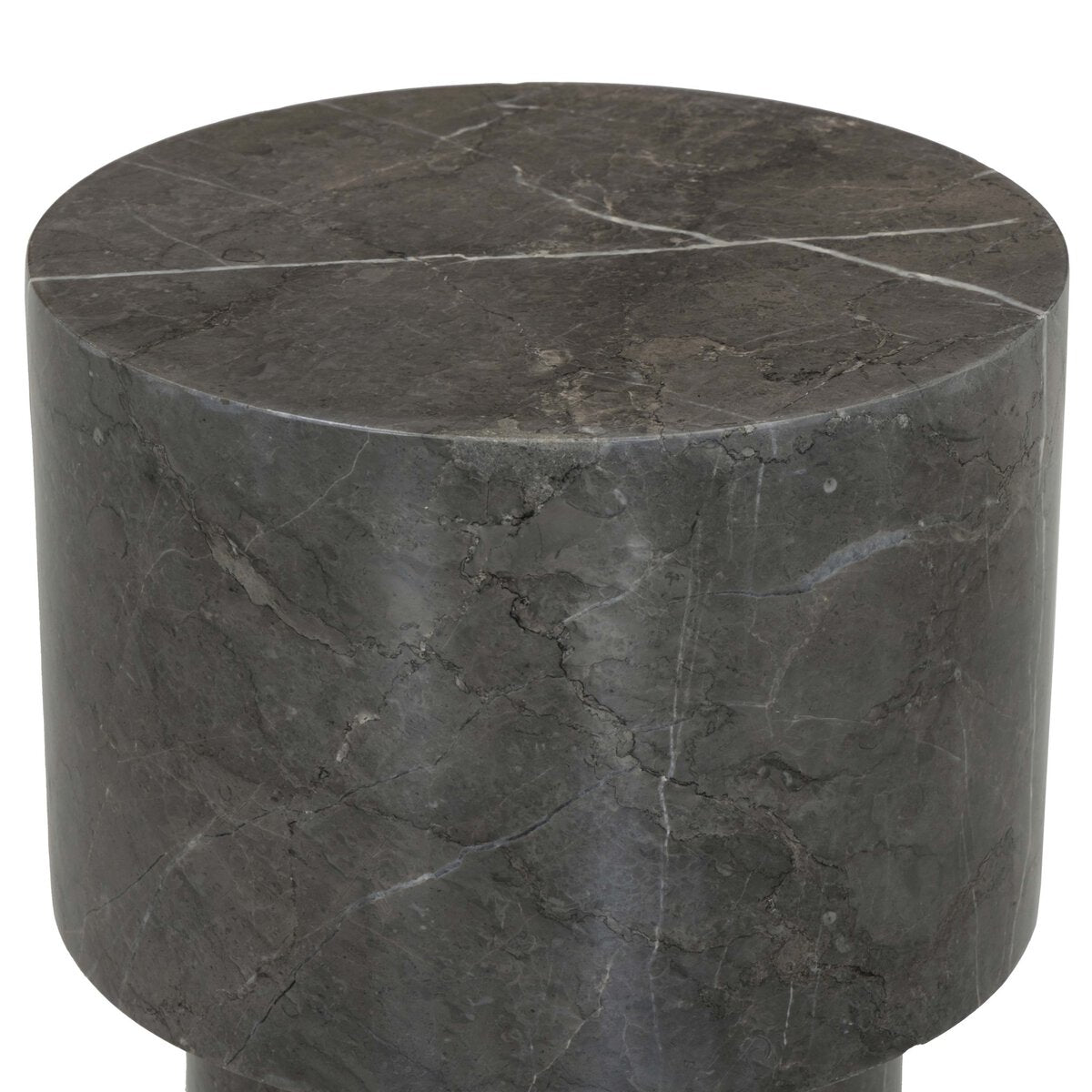 Slim Solid Marble Pedestal Table - Detail View