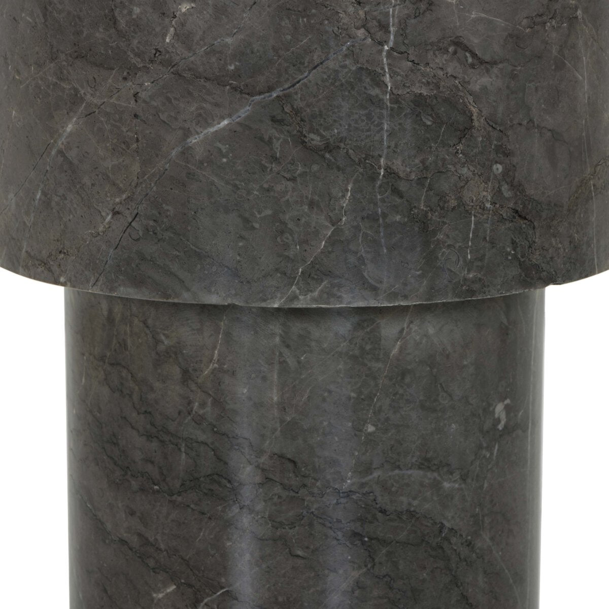 Slim Solid Marble Pedestal Table - Detail View