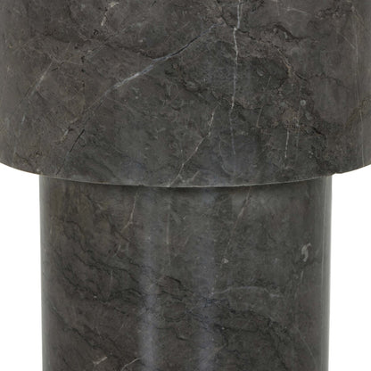 Slim Solid Marble Pedestal Table - Detail View