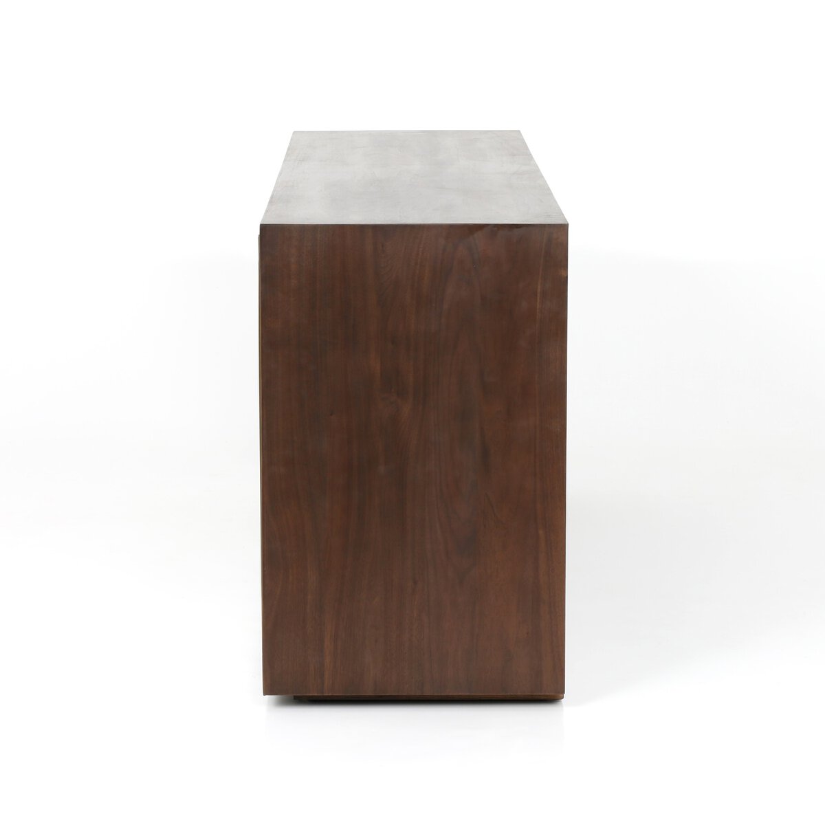 Honeycomb Mirror Door Walnut Sideboard - Side View