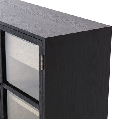 Glass Door Display Sideboard with Drawers - Detail View
