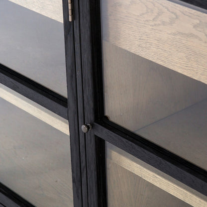 Glass Door Display Sideboard with Drawers - Detail View