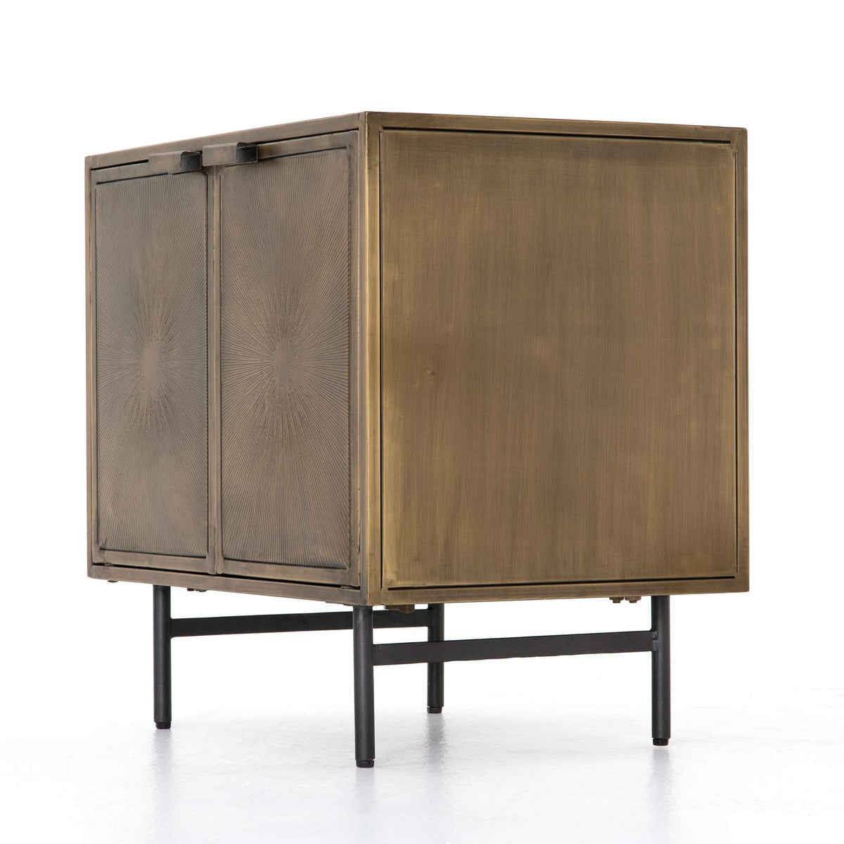 Sunburst Metal Cabinet Nightstand - Detail View