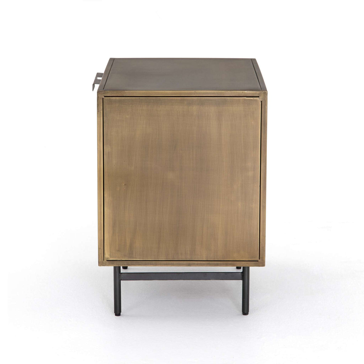 Sunburst Metal Cabinet Nightstand - Side View