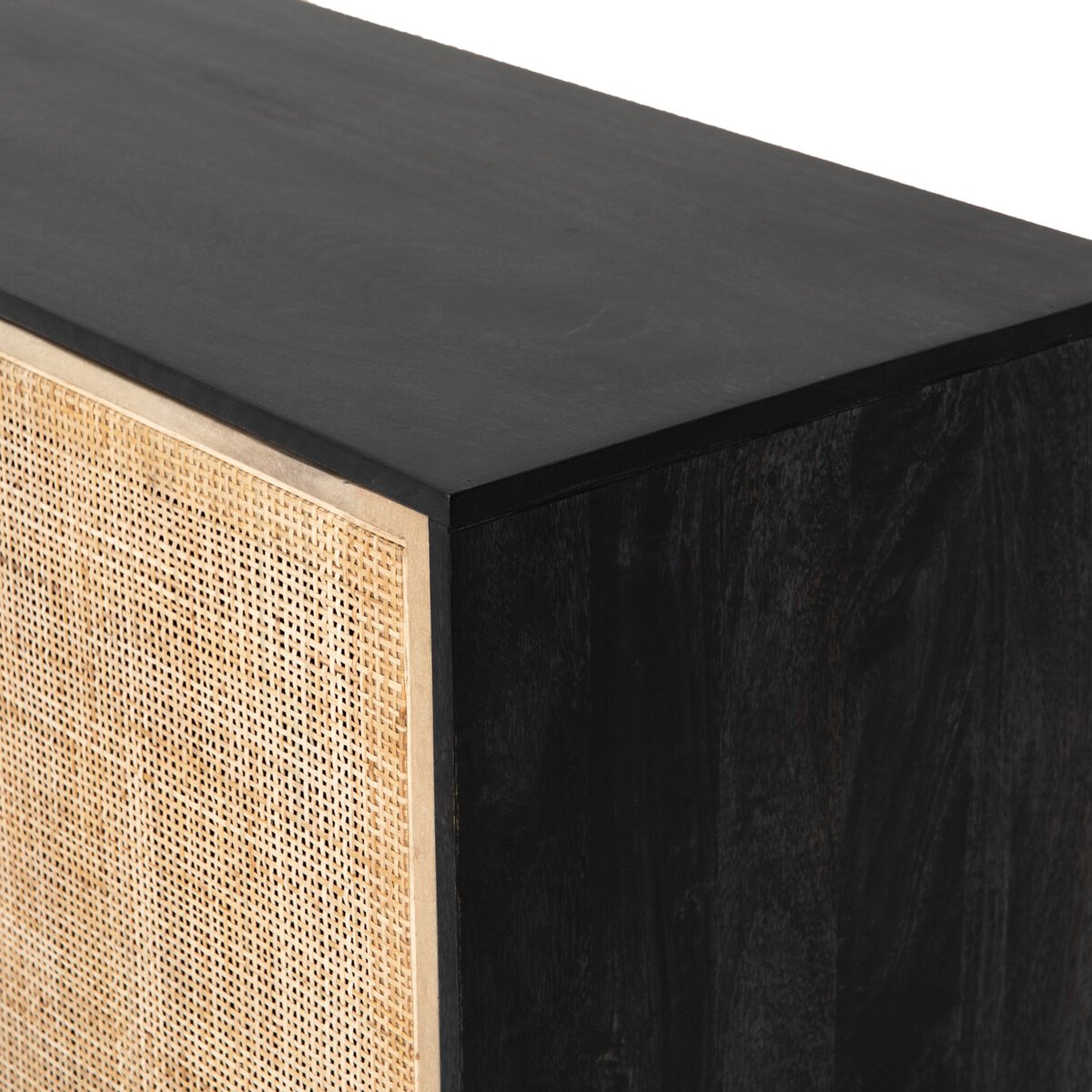 Woven Cane Mango Wood Sideboard - Detail View