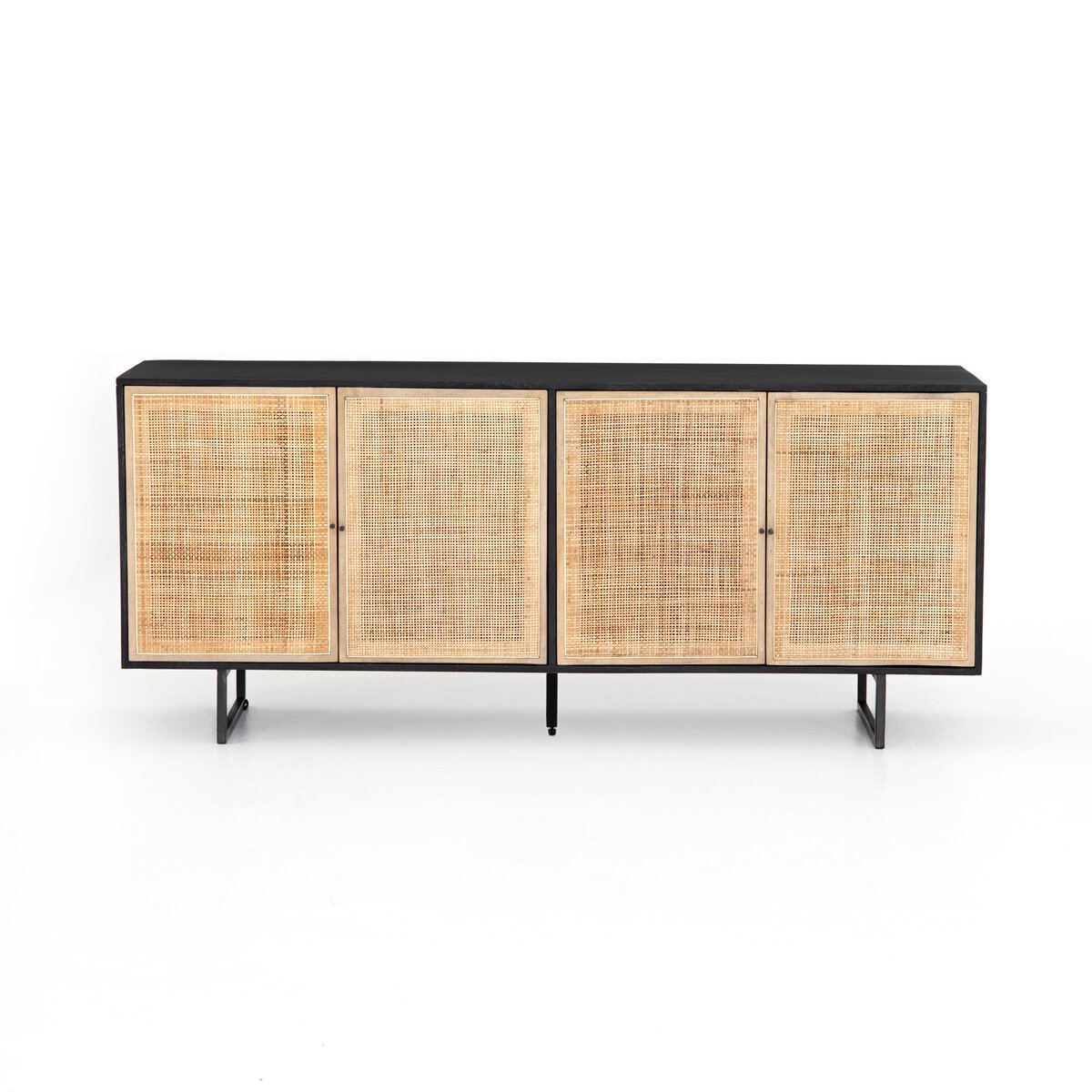 Woven Cane Mango Wood Sideboard - Front View