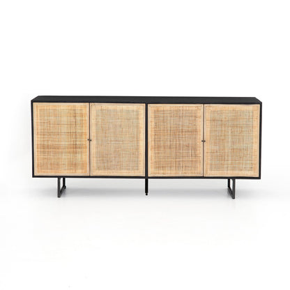 Woven Cane Mango Wood Sideboard - Front View