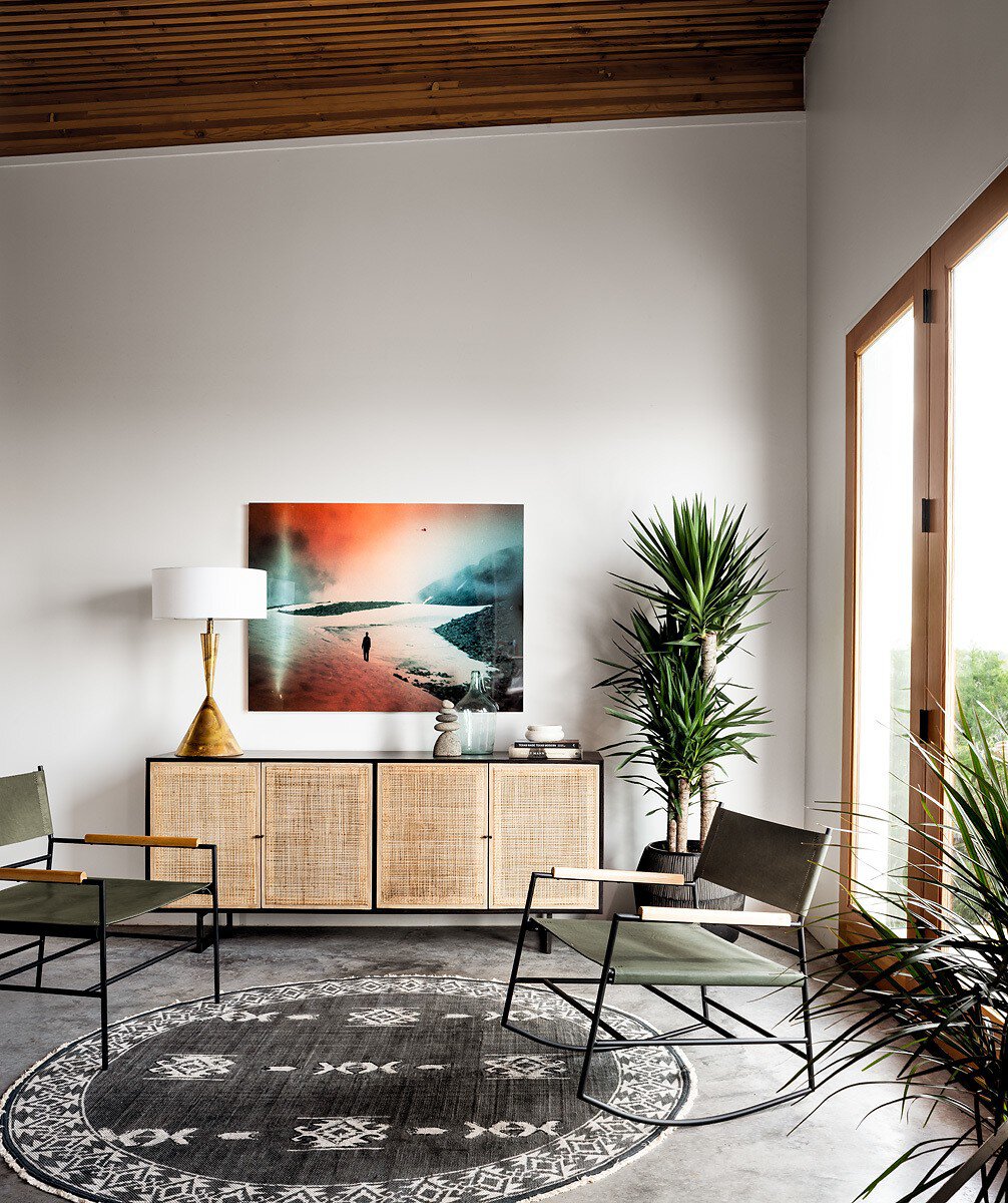 Woven Cane Mango Wood Sideboard - Room View