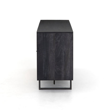 Woven Cane Mango Wood Sideboard - Side View