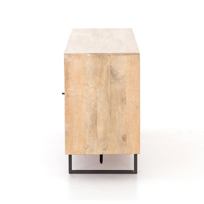 Woven Cane Mango Wood Sideboard - Side View