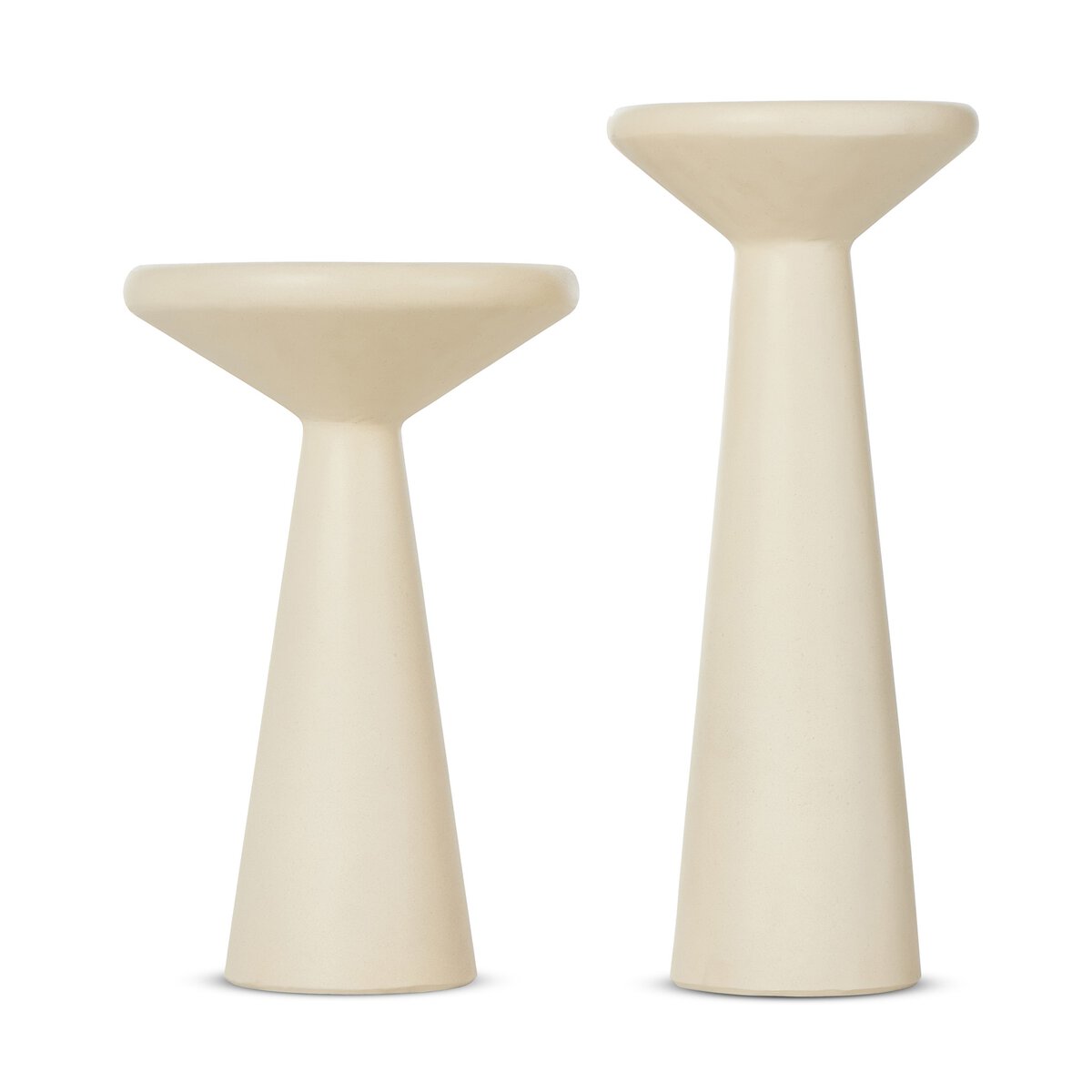Two-Piece Concrete Pedestal Table Set - Side View