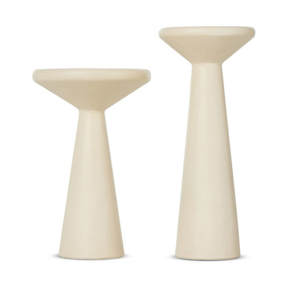Two-Piece Concrete Pedestal Table Set - Side View